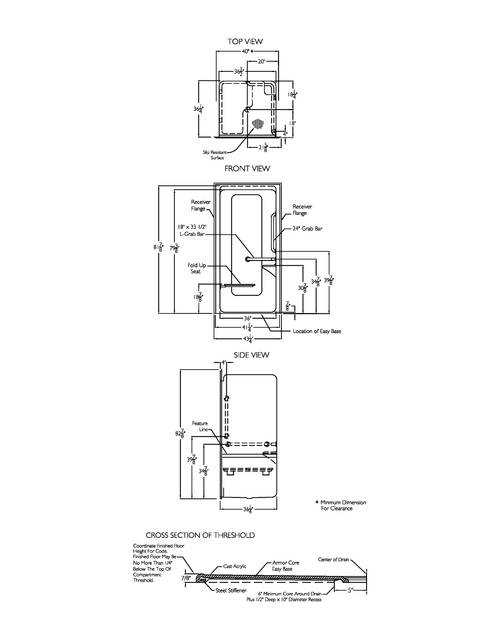 Technical Drawing — Cd Shower Tech Draw Xsa 4136bf