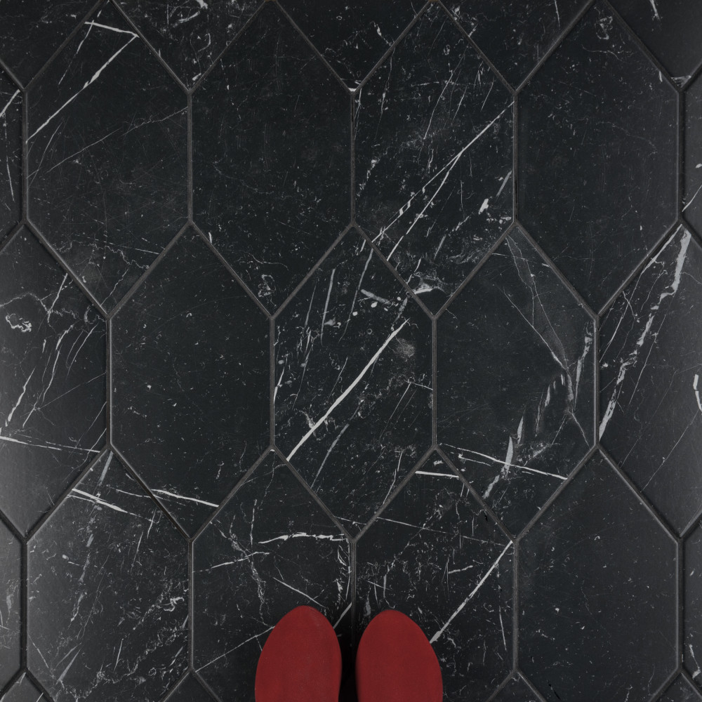 Timeless Marquina Kayak 6-1/2 in. x 12-1/2 in. Porcelain Floor and Wall Tile