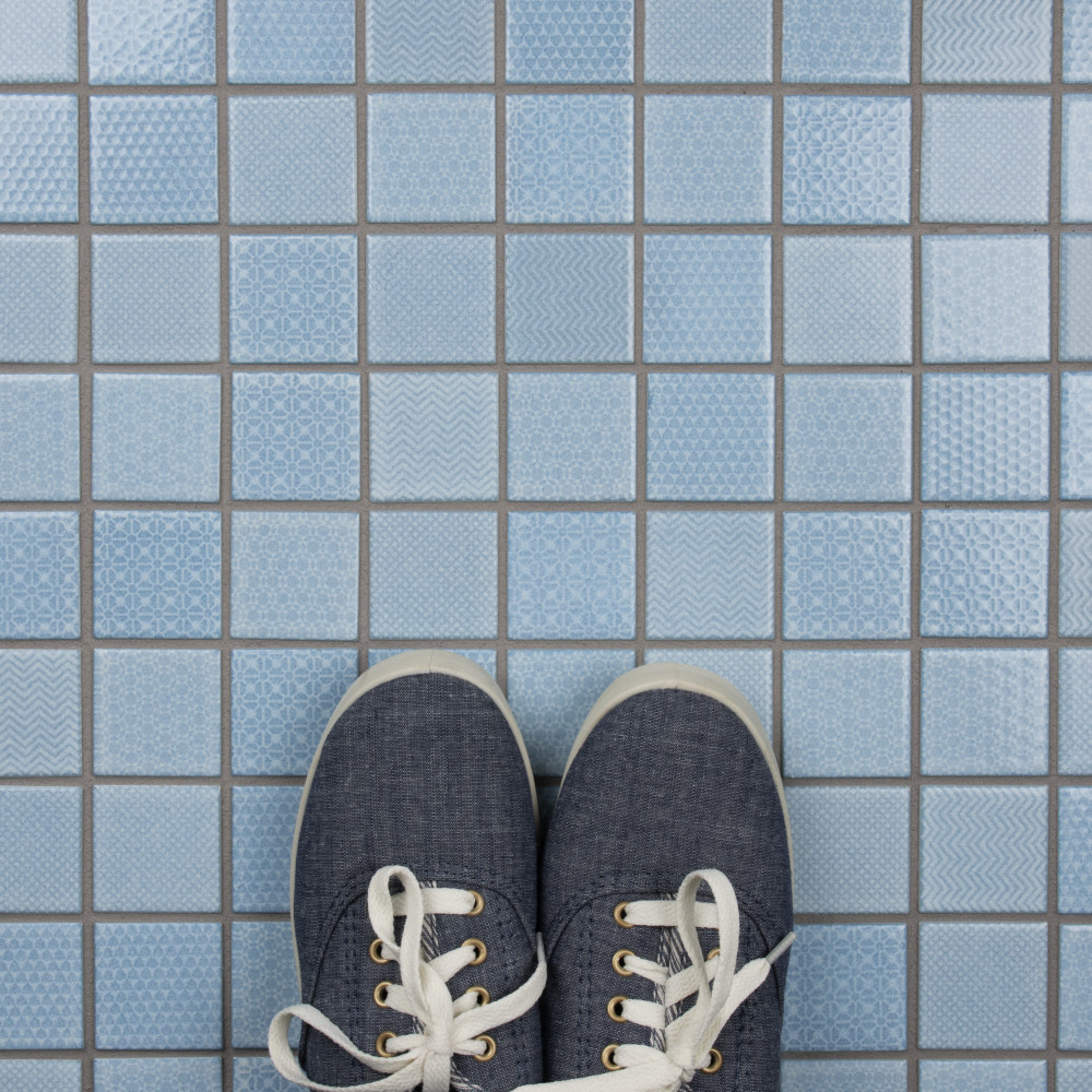 Sample – Celadon Aqua Porcelain Mosaic Tile