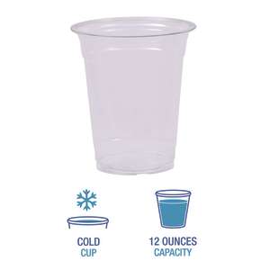 Boardwalk, Plastic Cold Cups, 12 oz, PET, Clear