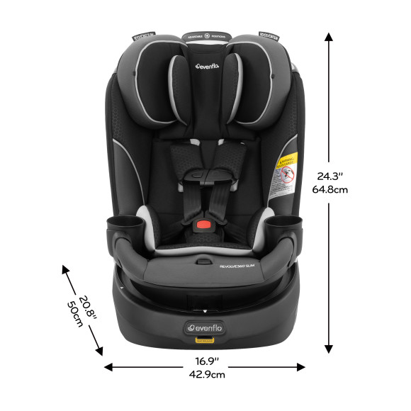 Revolve360 Slim 2-in-1 Rotating Car Seat dimensions diagram