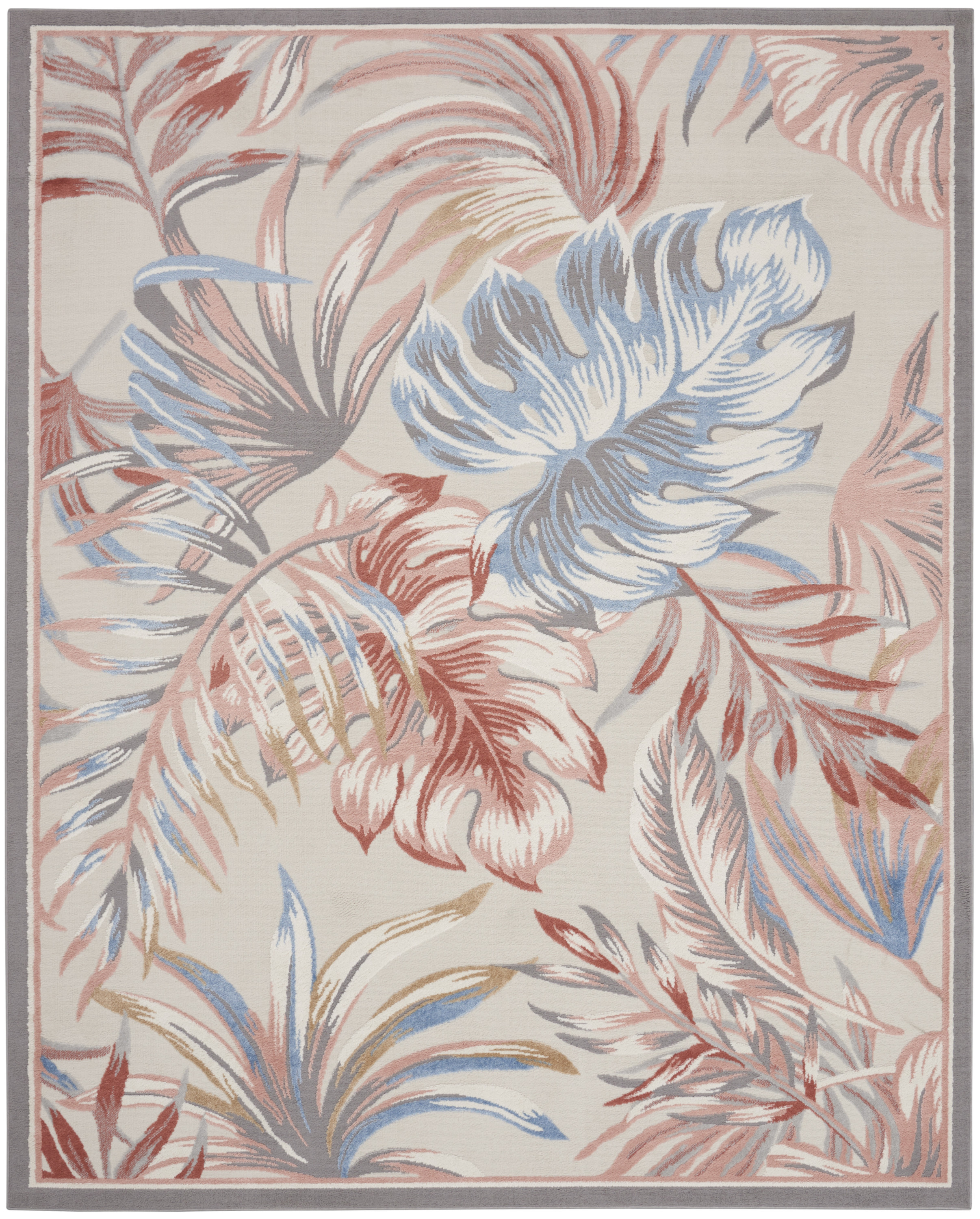 Nourison Seaside 7'10" x 9'10" Multicolor Tropical Indoor Rug