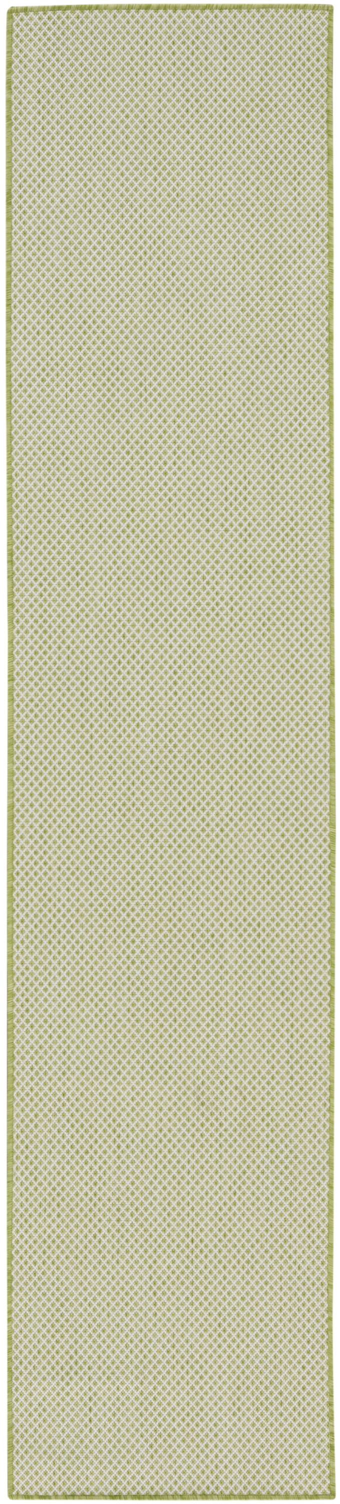 Nourison Courtyard 2'2" x 8' Ivory Green Modern Rug