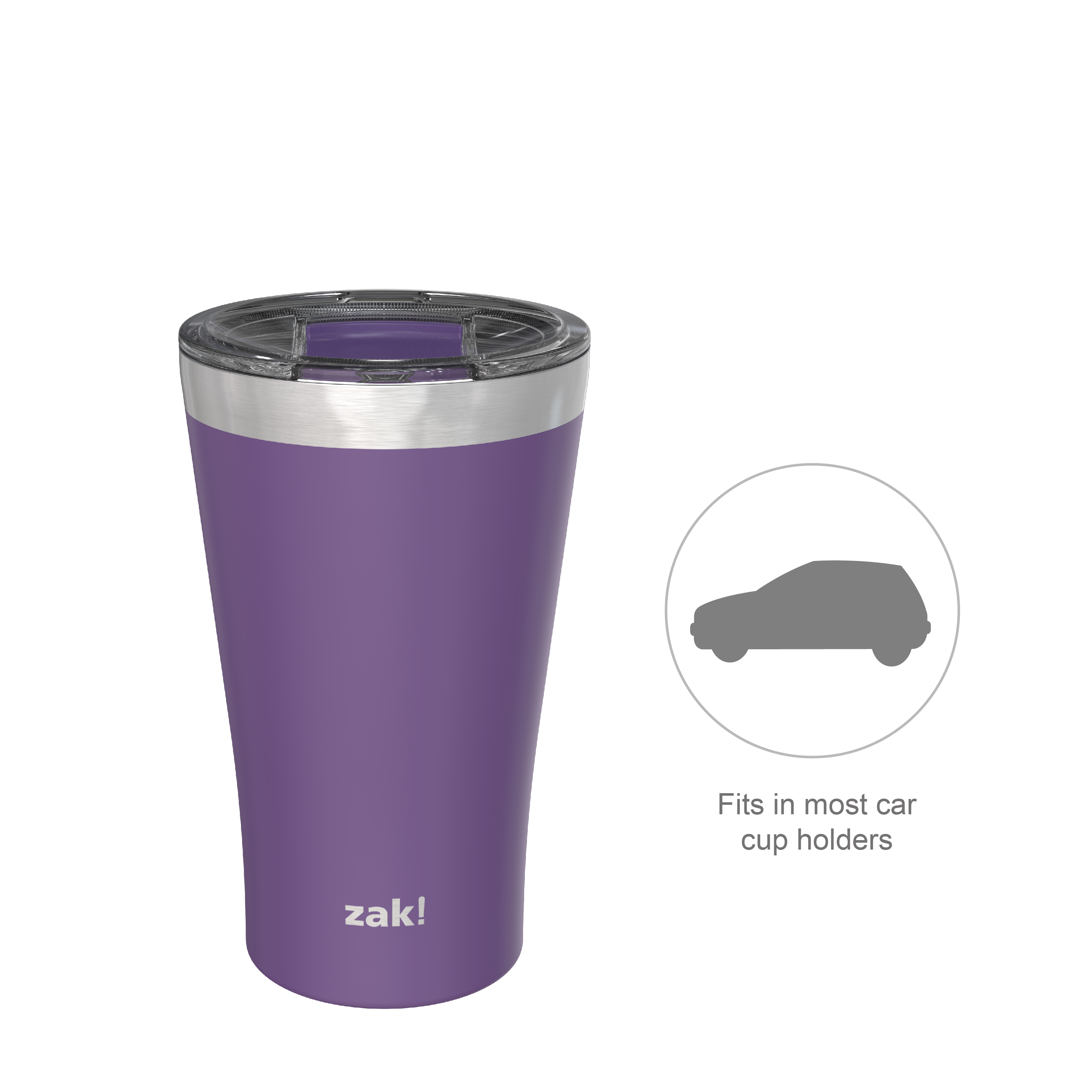 Zak Hydration 20 ounce Reusable Vacuum Insulated Stainless Steel Tumbler with Straw, Viola slideshow image 8 Zak Hydration 20 ounce Reusable Vacuum Insulated Stainless Steel Tumbler with Straw, Viola slideshow image 8