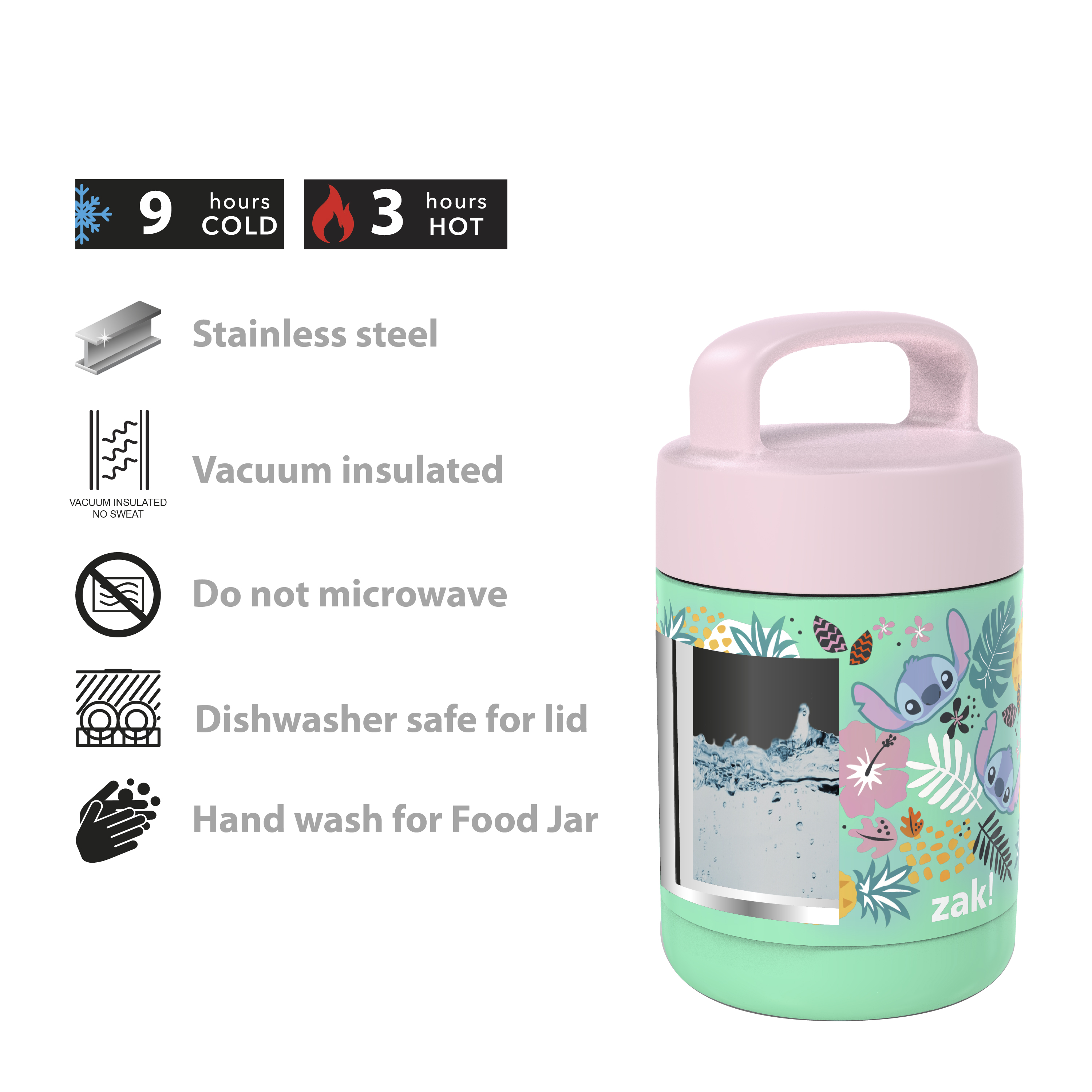 Disney Reusable Vacuum Insulated Stainless Steel Food Container, Lilo & Stitch slideshow image 7 Disney Reusable Vacuum Insulated Stainless Steel Food Container, Lilo & Stitch slideshow image 7