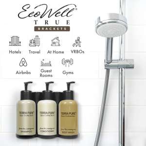 DHSEWT03BLKT, Diversified Hospitality,  Eco-Well True Wall Mounted Triple Shower Bracket, Black