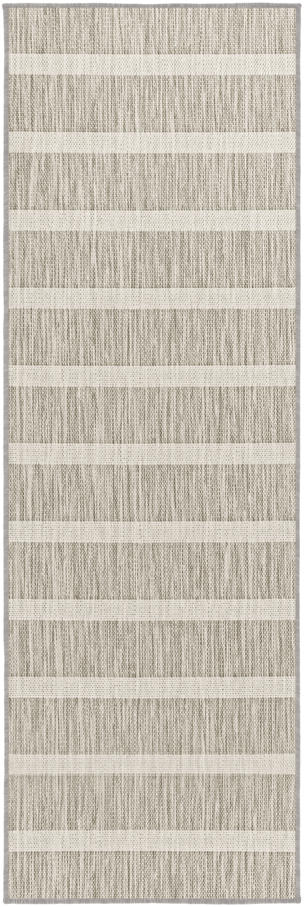 Nourison Positano 2' x 6' Grey Ivory Modern Rug