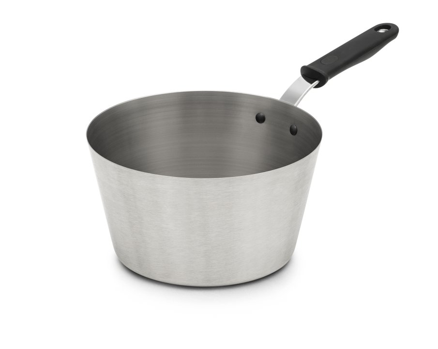 2-quart heavy-duty stainless steel tapered saucepan and silicone handle