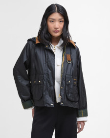 Erma Waxed Jacket Black/Ancient Tartan