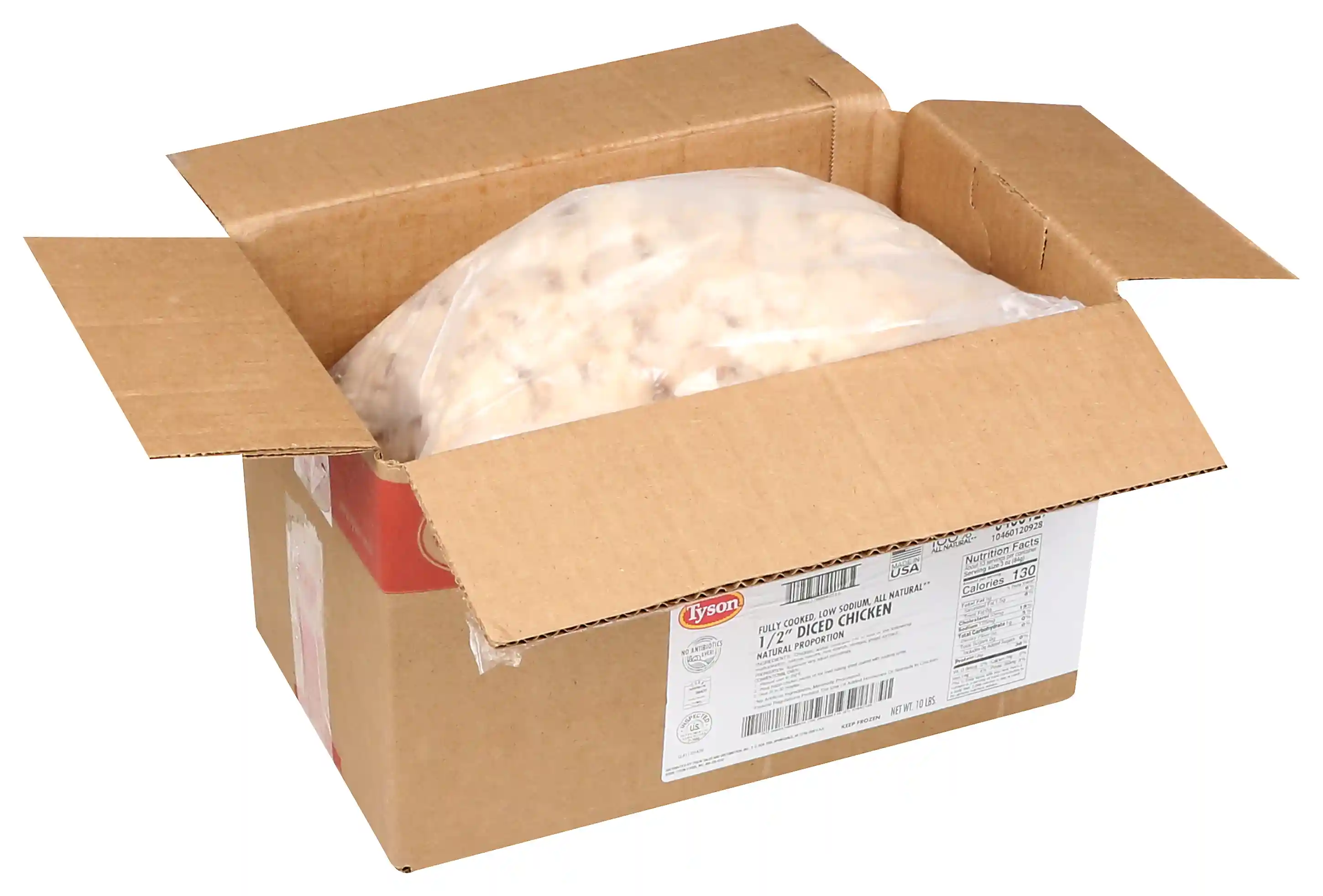 Tyson® Fully Cooked All Natural* Low Sodium Diced Chicken, Natural Proportion 60 White/40 Dark Meat, 0.5" _image_41