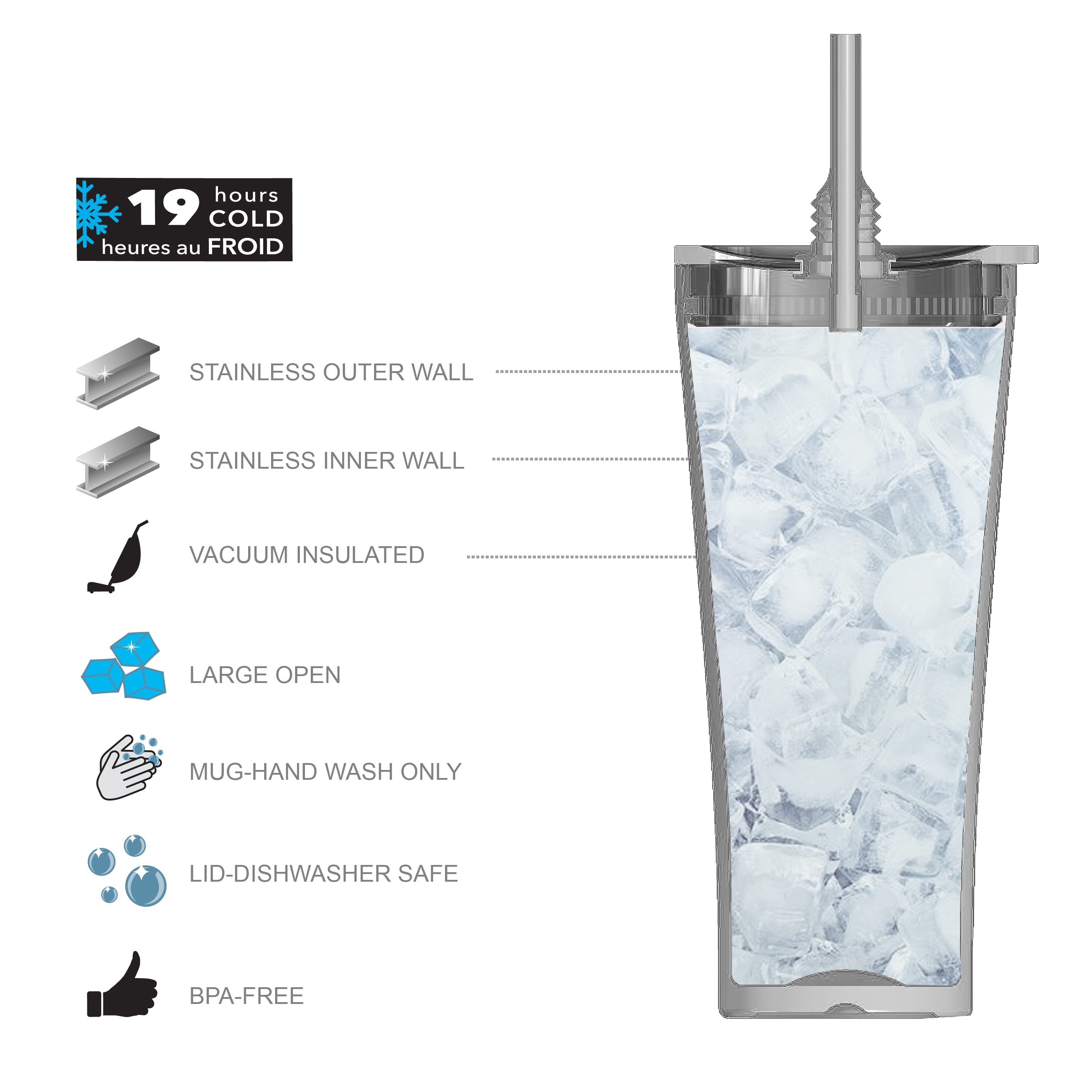 Alfalfa 30 ounce Insulated Tumbler, Blue slideshow image 5 Alfalfa 30 ounce Insulated Tumbler, Blue slideshow image 5