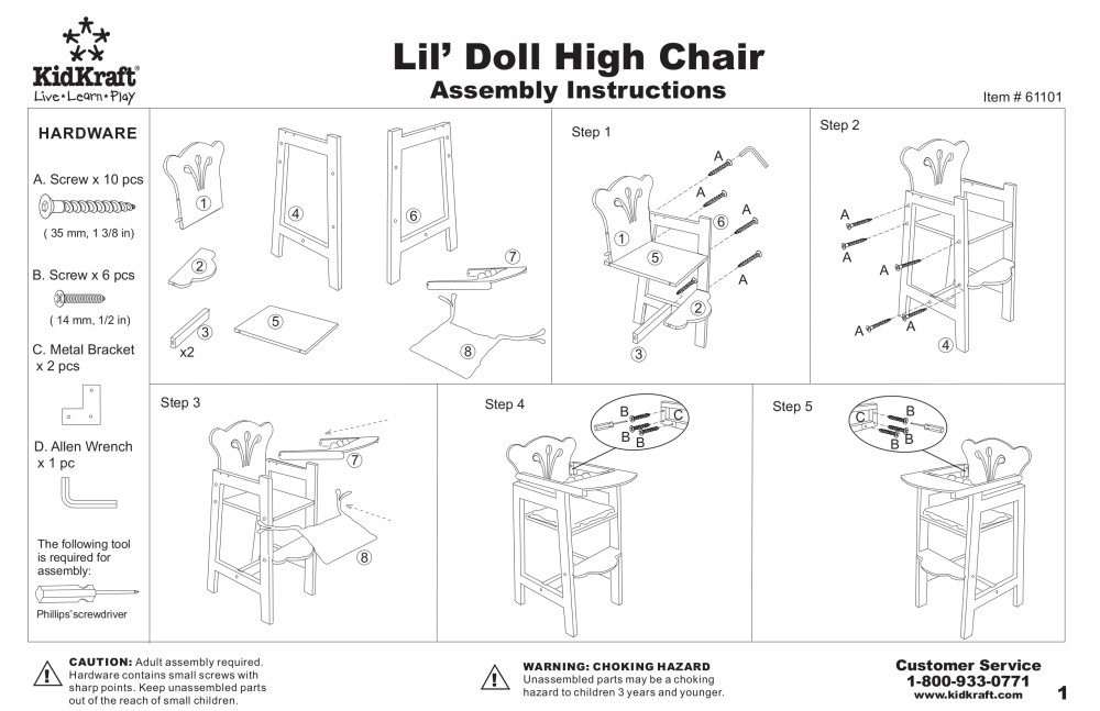 KidKraft Lil' Doll High Chair