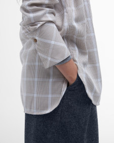 Rhonda Check Long-Sleeved Shirt Honey/White