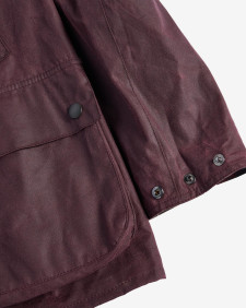 Oversized Bedale Waxed Jacket Bordeaux