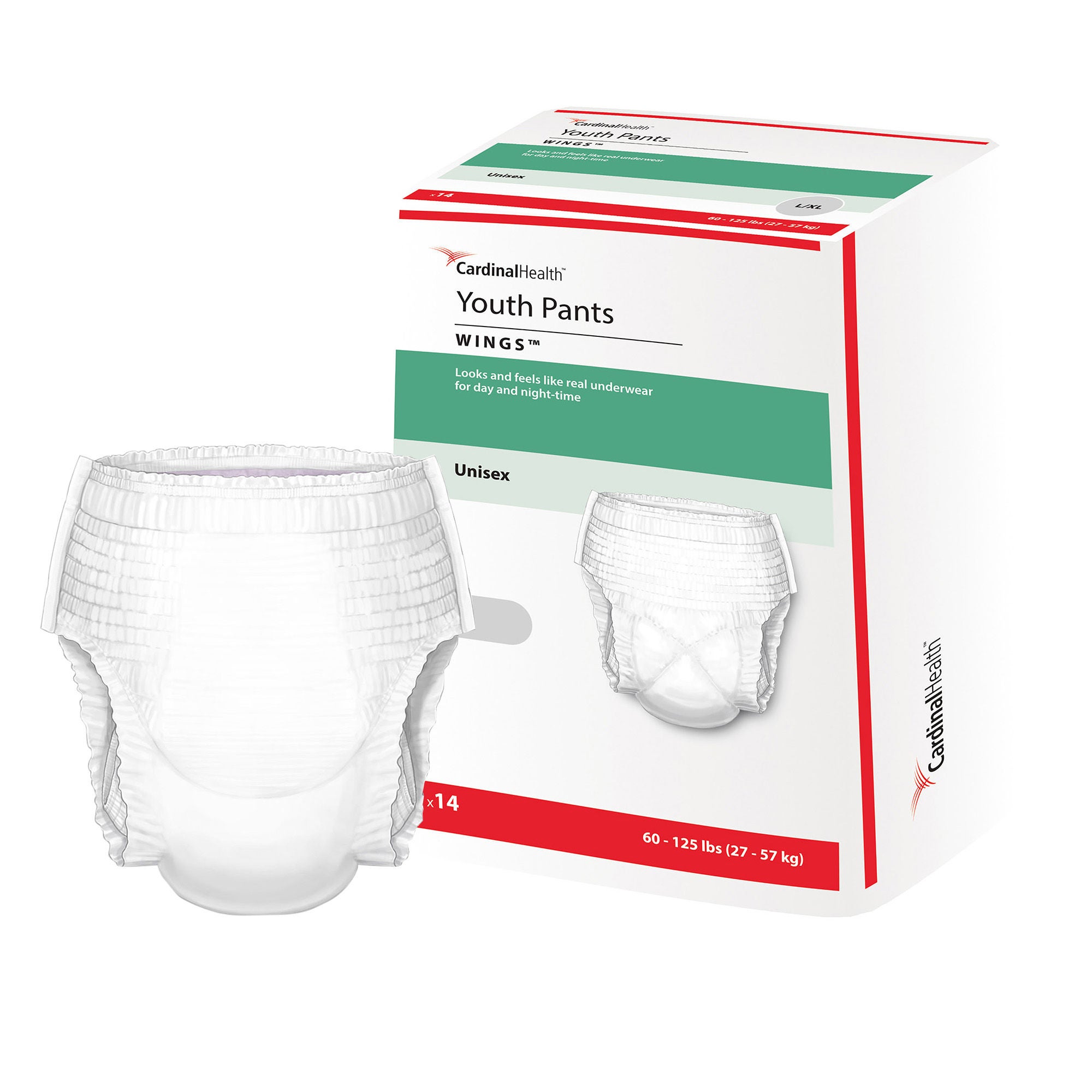 Curity Youth Pants Unisex, Large, Heavy Absorbency, 60 – 125 lbs