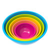Colorway Plastic Serving and Mixing Bowl Set, Pink and Azure, 5-piece set slideshow image 1