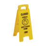 Rubbermaid Commercial, Multilingual "Closed", Wet Floor Sign, Yellow, 26"
