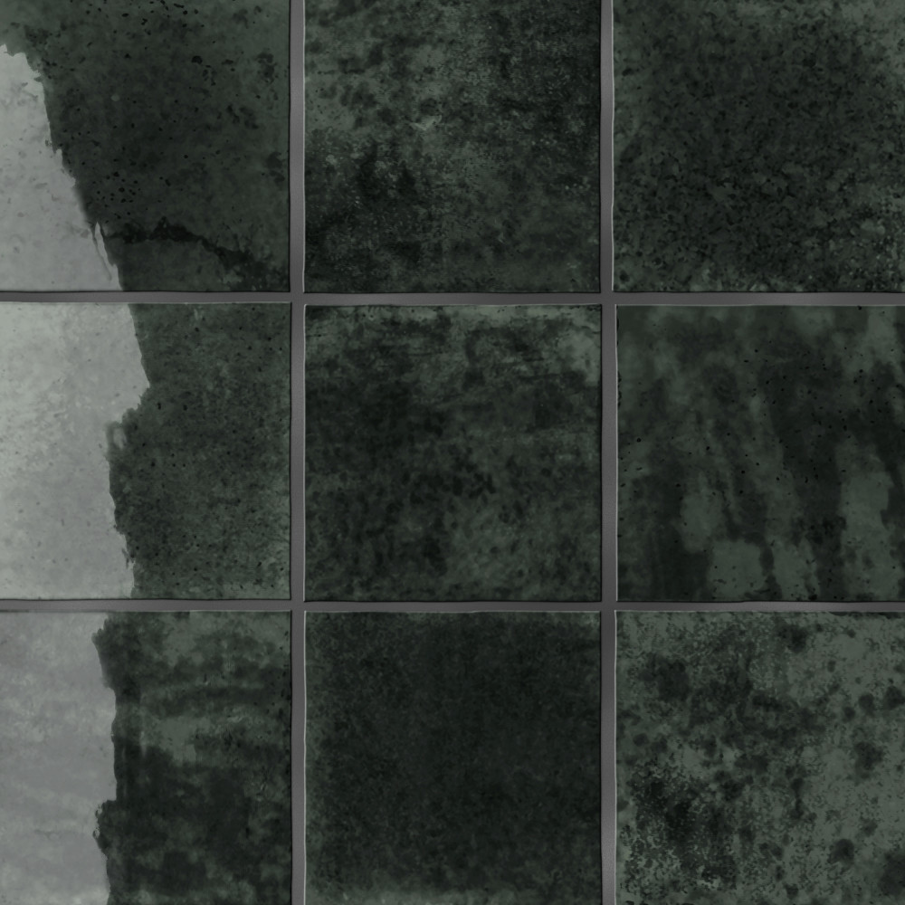 Menorca Forest Black 4 in. x 4 in. Ceramic Wall Tile