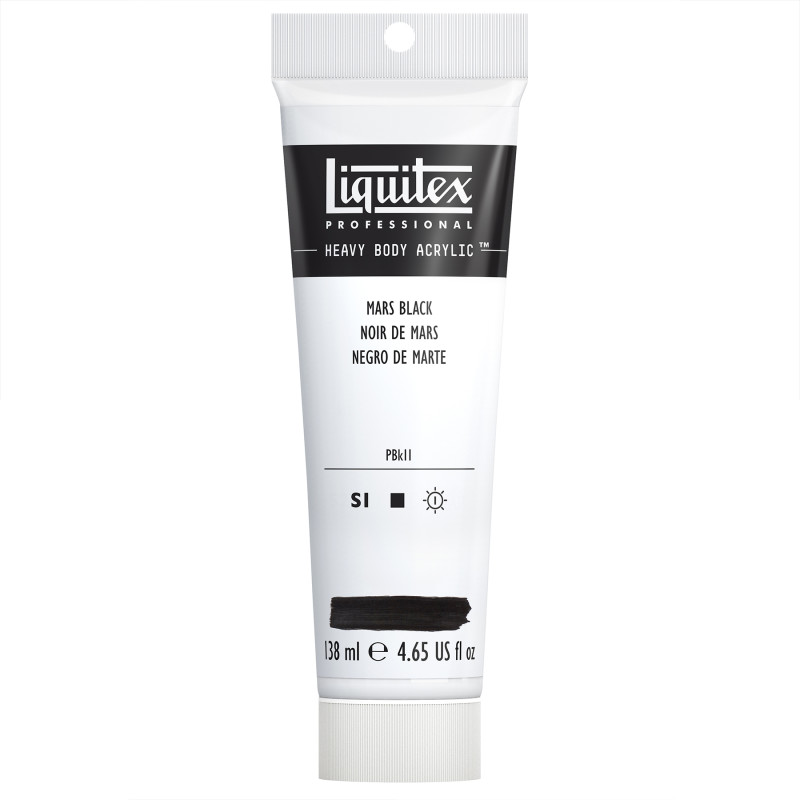 Professional Heavy Body Acrylic Paint, 138 mL Tube, Mars Black