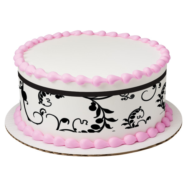 Black Scroll PhotoCake® Edible Image® Strips