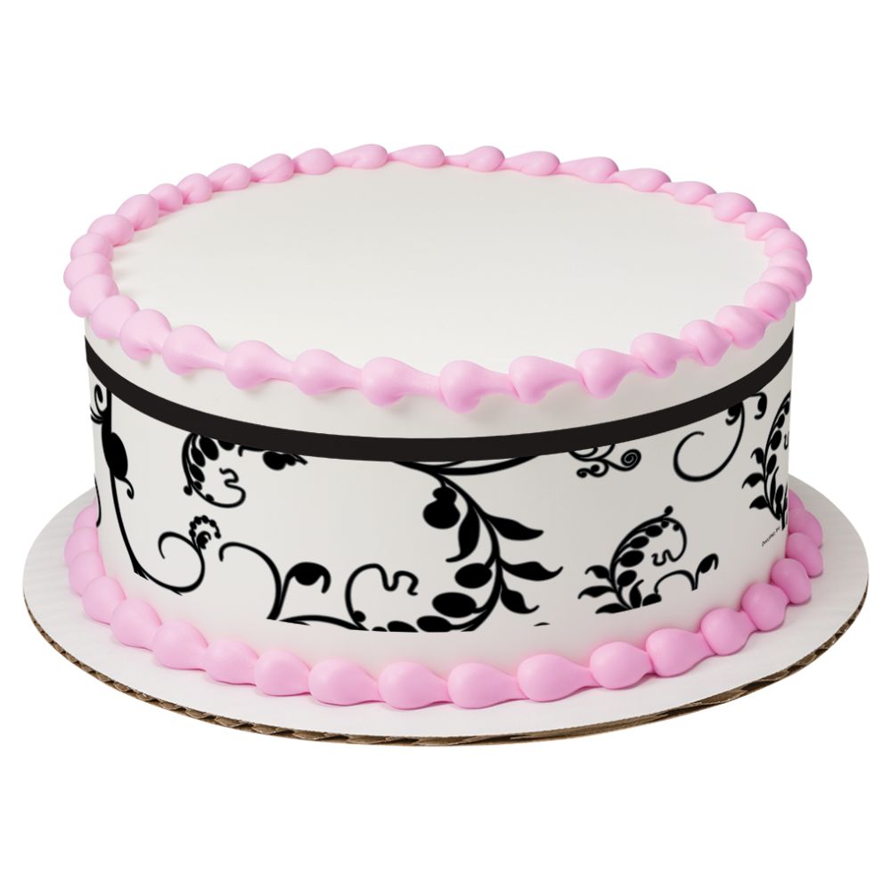 Image Cake Black Scroll
