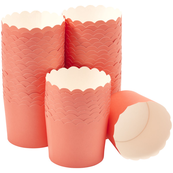 Living Coral Scalloped Baking Cups