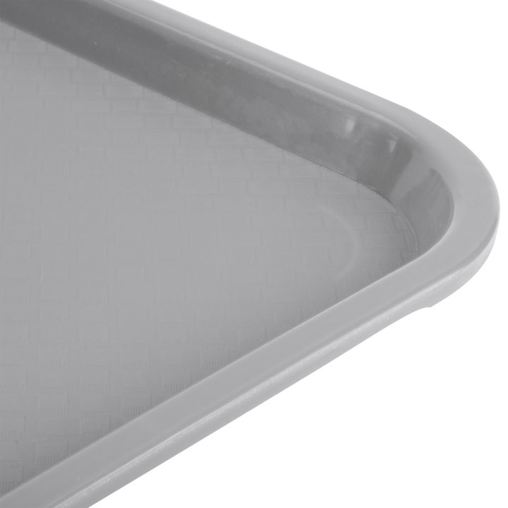14" x 18" polypropylene fast-food tray in gray