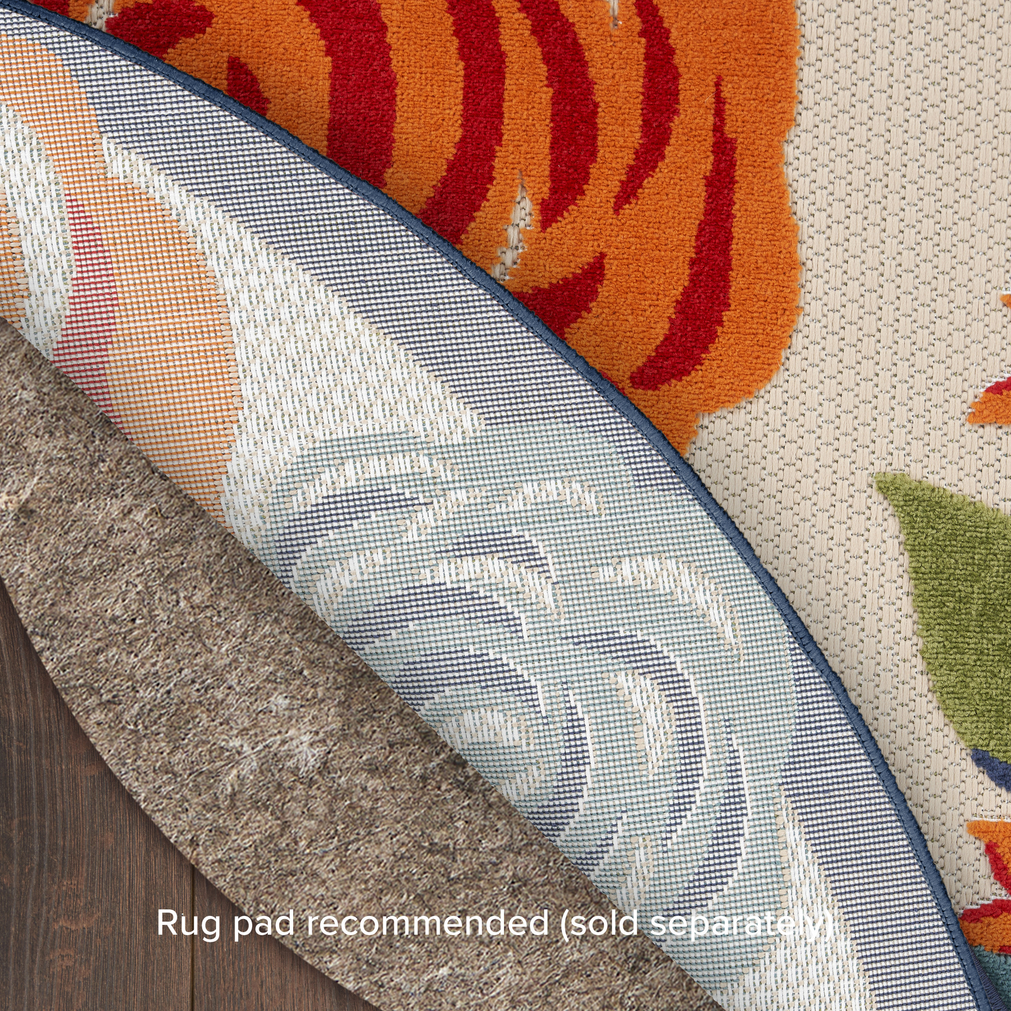 Nourison Aloha 7'10" x Round Multicolor Contemporary Rug