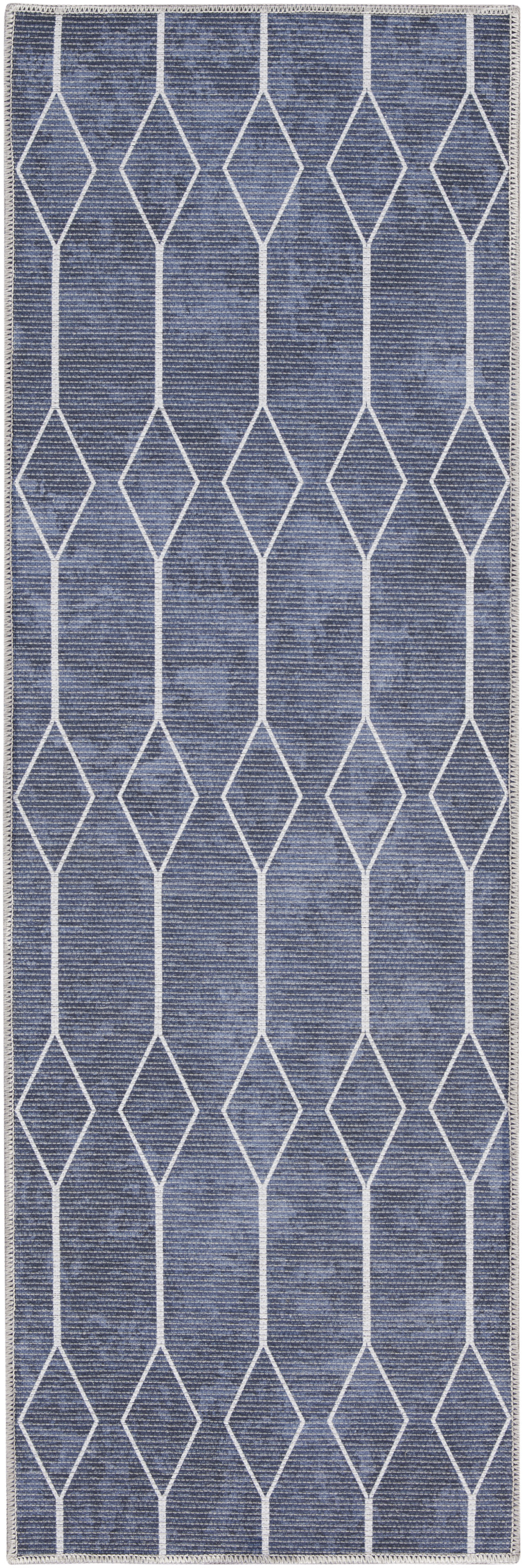 Nourison New Concept Washables 2' x 6' Navy Modern Indoor Rug