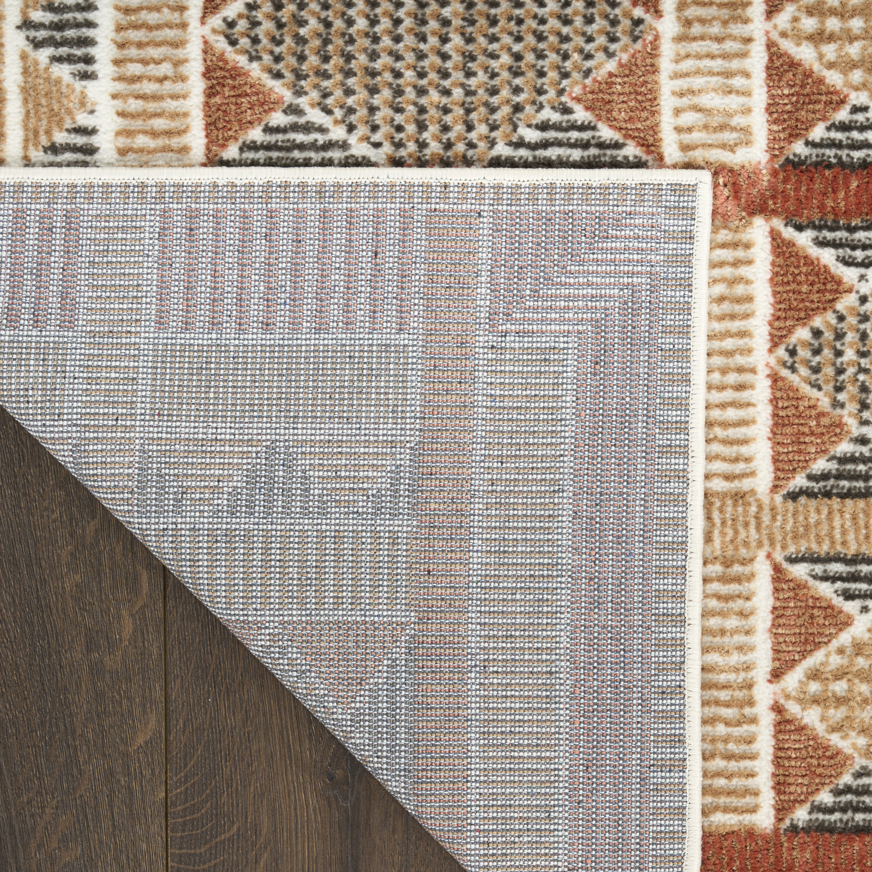 Nourison Nordic 2' x 6' Rust Multicolor Modern Indoor Rug