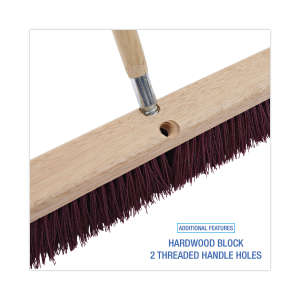 Boardwalk, 18in, Floor Brush Head, Polypropylene Bristles, Maroon