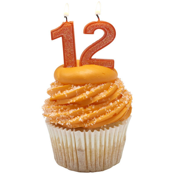 1 Mini Glitter Numeral Candles
