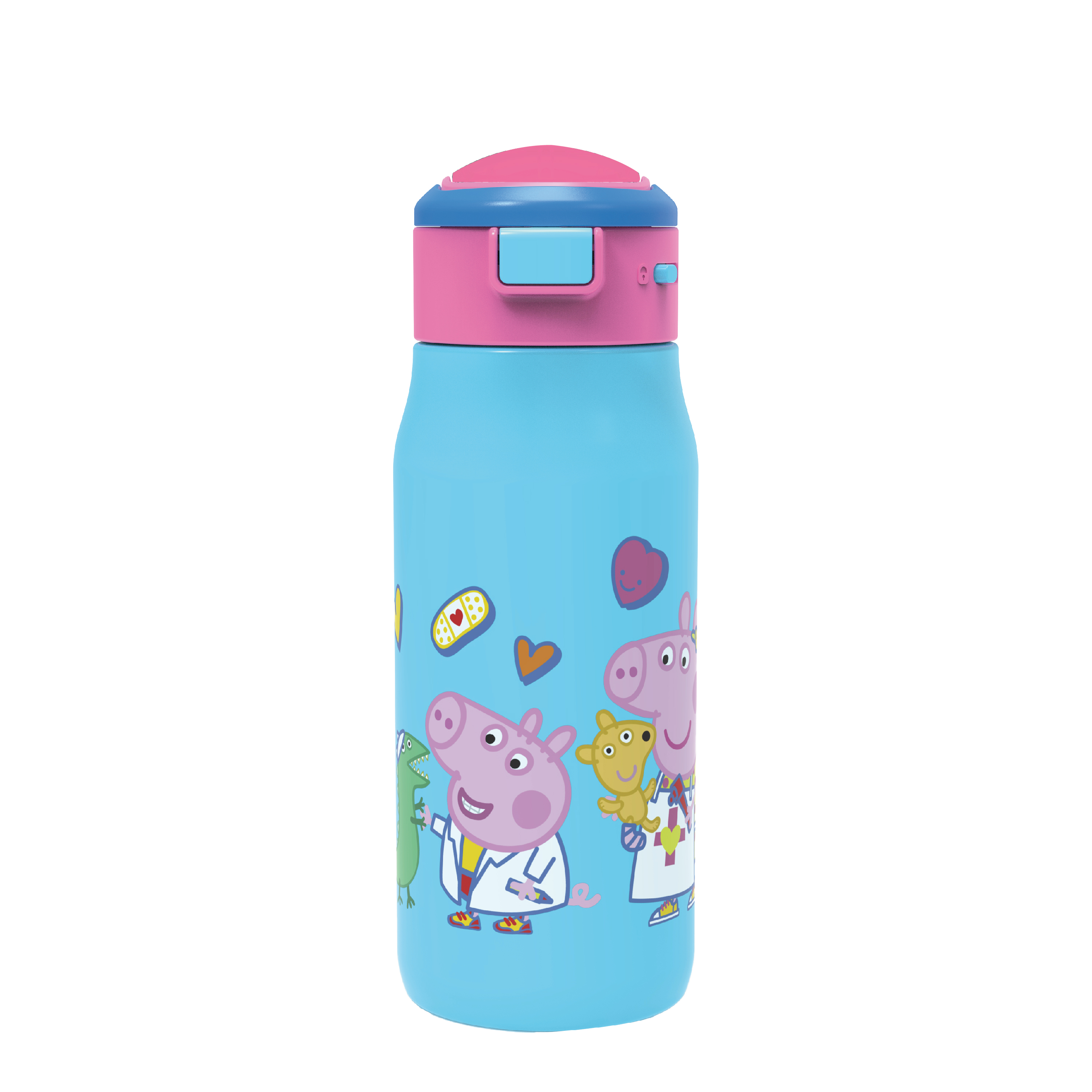 Peppa Pig 13.5 ounce Mesa Double Wall Insulated Stainless Steel Water Bottle, Peppa and Friends slideshow image 1