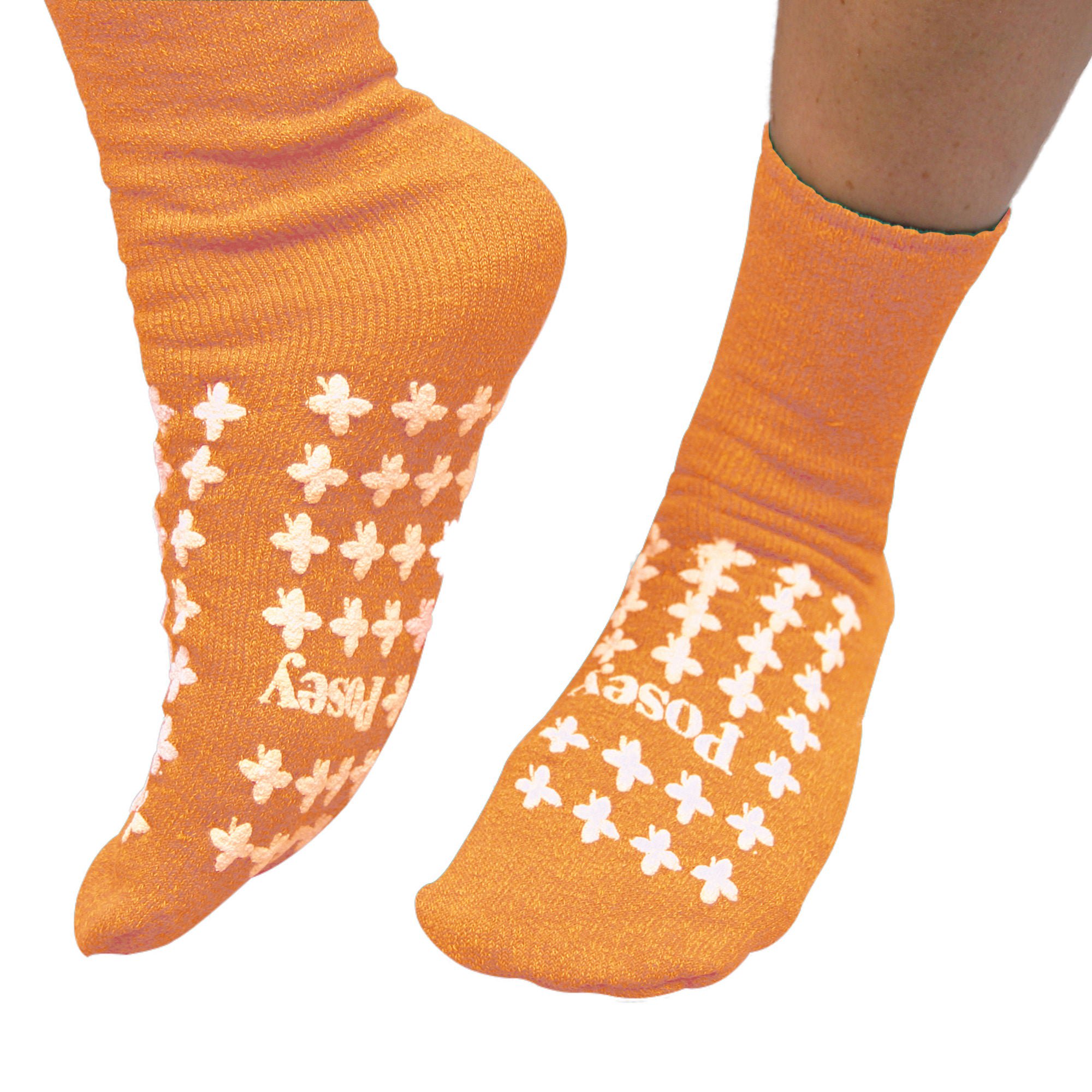 Posey® Double Tread Fall Prevention Socks, Orange, One Size Fits Most