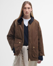 Esther Waxed Jacket Tan/Dress Tartan
