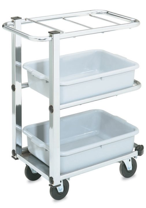 Three-shelf cantilevered bussing cart