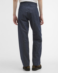 Barbour x ARKET Ocean Waxed Denim Loose Jeans Blue Denim