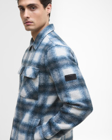 Overshirt Clayton in pile con motivo a quadri Shaded Emerald
