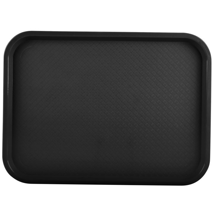 14" x 18" polypropylene fast-food tray in black