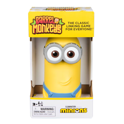 Spin Master Games, Barrel of Monkeys Minions, Classic Linking Family Game Featuring Despicable Me Minions, Easy Activity Toy for Preschoolers, for Kids & Family, 2-10 Players, For Ages 3 & Up