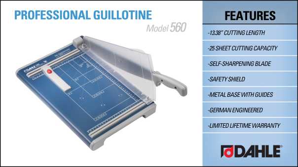 Dahle 560 Professional Guillotine Trimmer InfoGraphic
