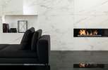 Anima Graphite 47x47 Matte and Calacatta Oro 24x47 Polished