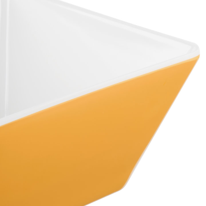 Medium square melamine cubic display bowl in yellow
