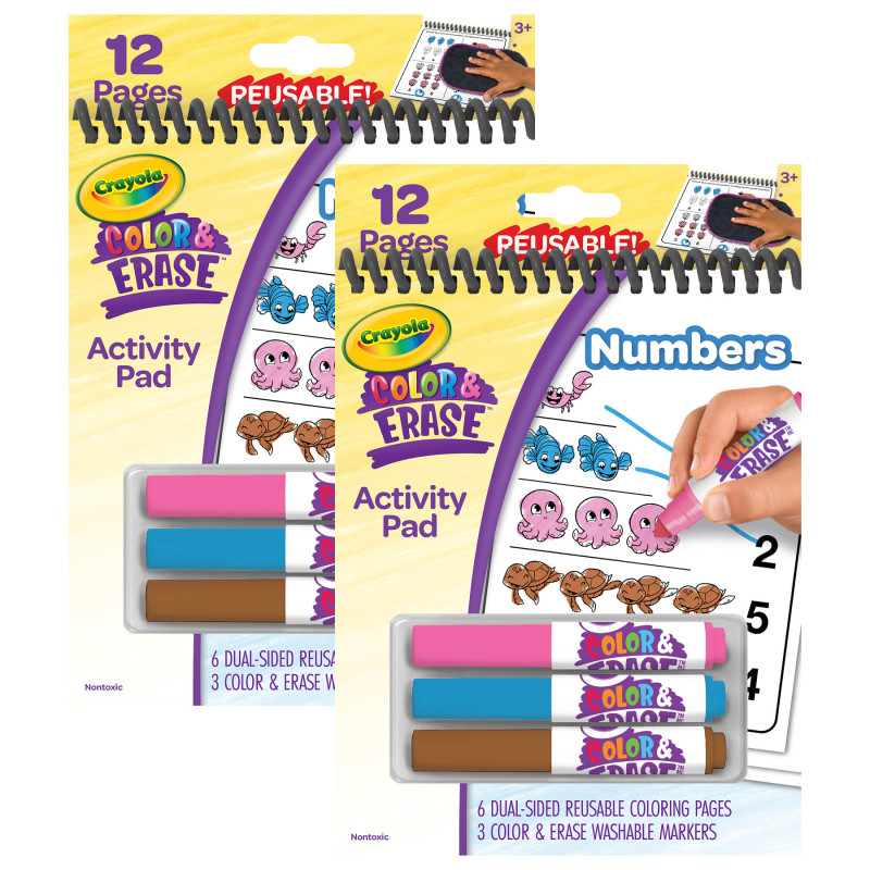 Color & Erase Reusable Activity Pad, Numbers, Set of 2