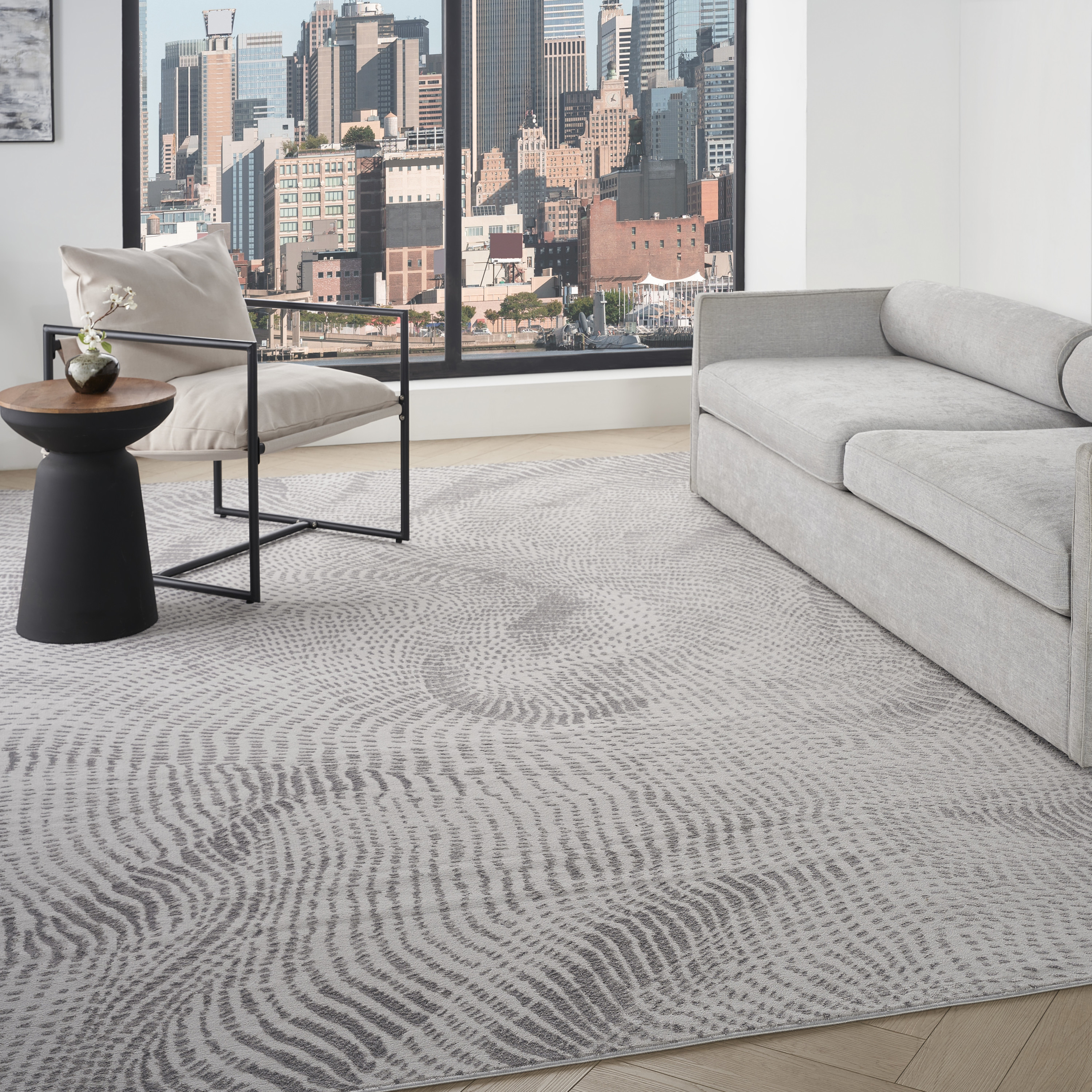 DKNY Central Park West 7'10" x 9'10" Grey Modern Indoor Rug