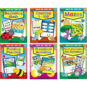 Ultimate Early Learning Write & Wipe Activity Book Kit &ndash; Math, Reading, Writing, and Puzzles