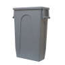 Hillyard, 23 gal, Plastic, Gray, Rectangle, Receptacle