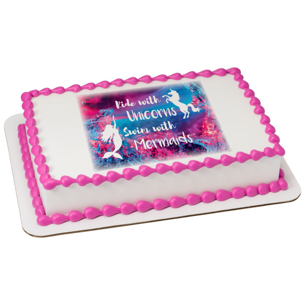Mermaid And Unicorn PhotoCake® Edible Image®