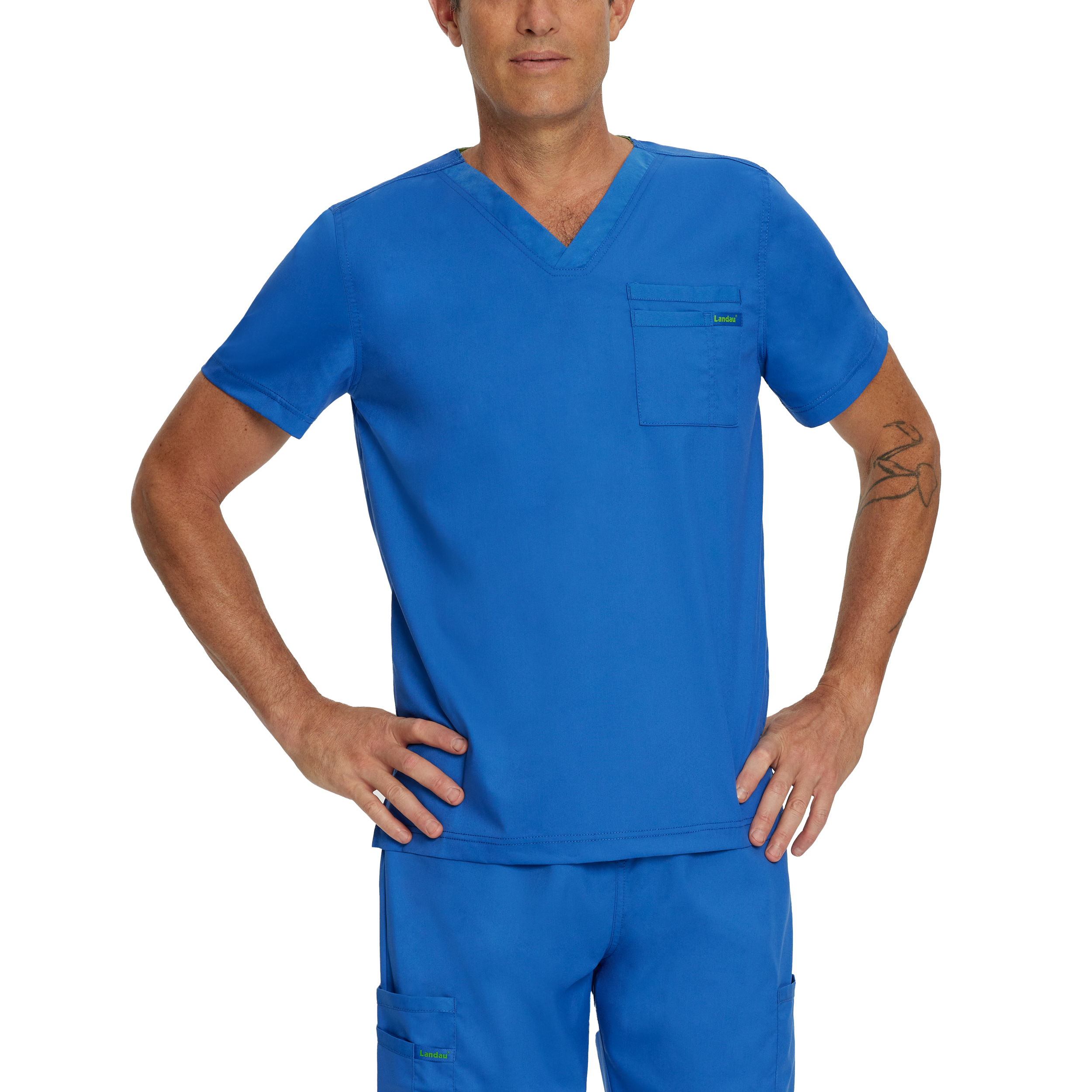 Landau ProFlex Unisex 2-Pocket V-Neck Scrub Top - 4259 FREE SHIPPING! - Picture 5 of 9