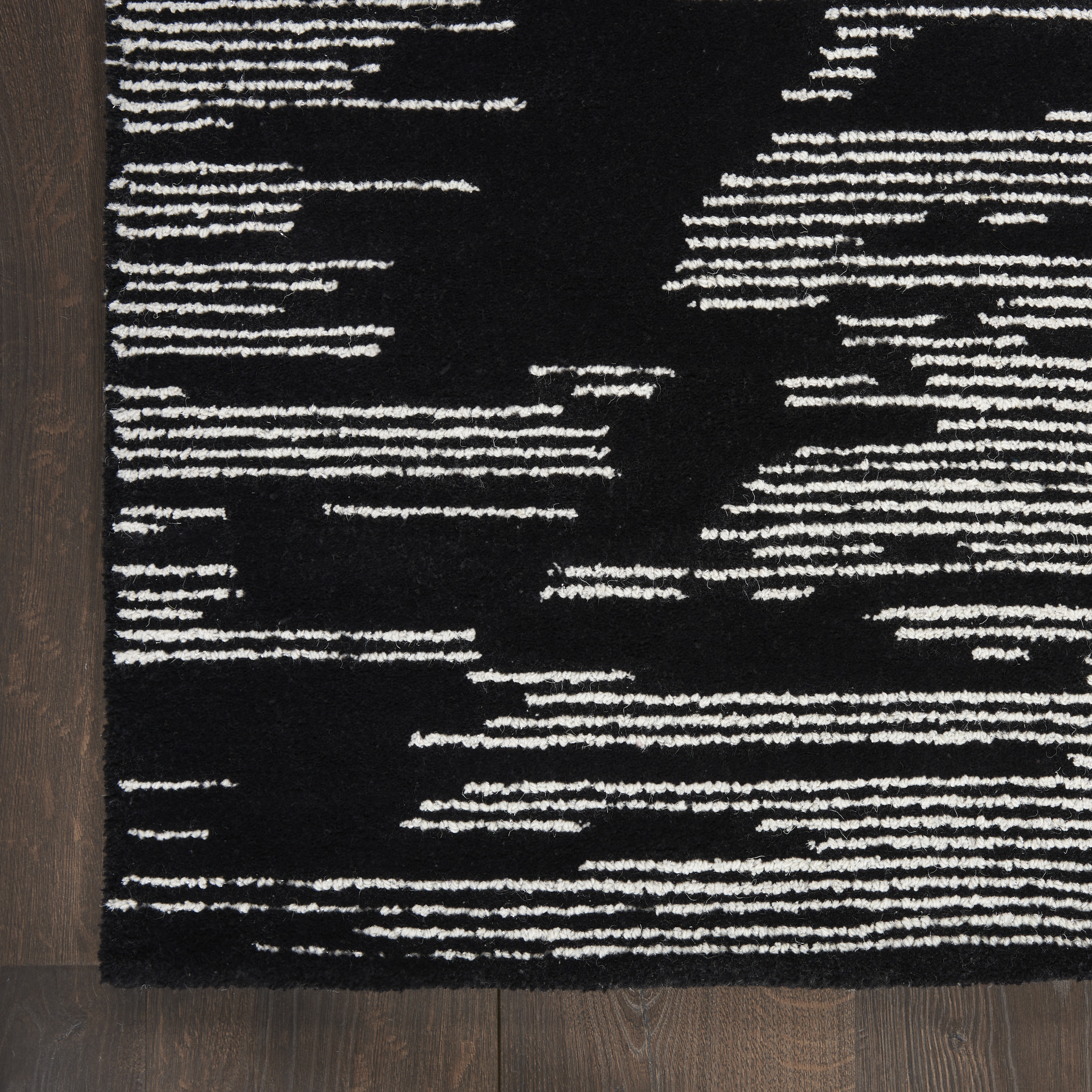 Michael Amini Ma30 Star 9'9" x 13'9" Black Ivory Modern Indoor Rug